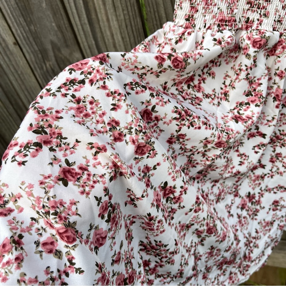 Women French Style Tie Strap Romantic Ditsy Floral Cami Sleeveless size M - Picture 8 of 9